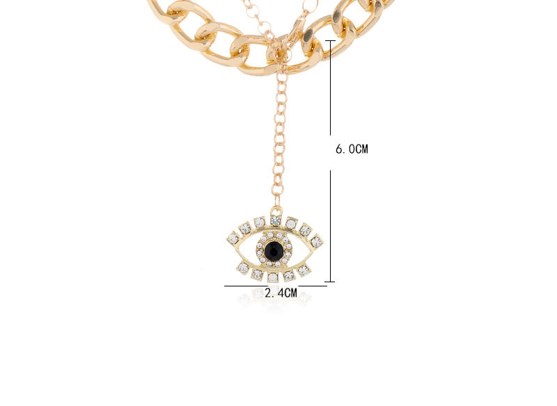 Fashion Gold Color Dripping Eyes Hollow Thick Chain Alloy Double Necklace,Multi Strand Necklaces