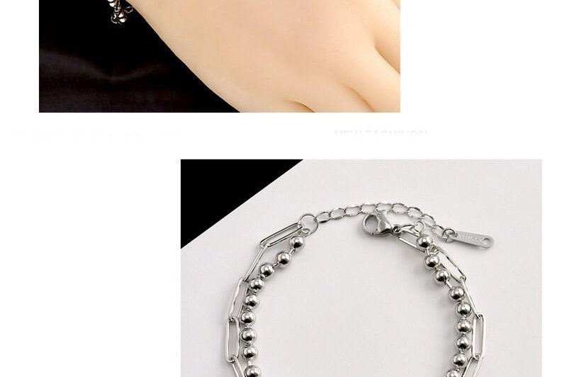 Fashion Five-pointed Star Stainless Steel Bead Five-pointed Star Double-layer Bracelet,Fashion Bracelets