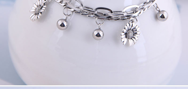 Fashion Zou Ju Zou Chrysanthemum Double Bracelet With Stainless Steel Beads,Fashion Bracelets