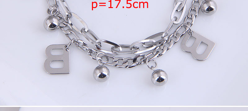 Fashion Letter Stainless Steel Beads Letter Pendant Double-layer Bracelet,Fashion Bracelets