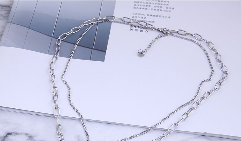 Fashion Letter Letter Shield Double Long Necklace,Multi Strand Necklaces
