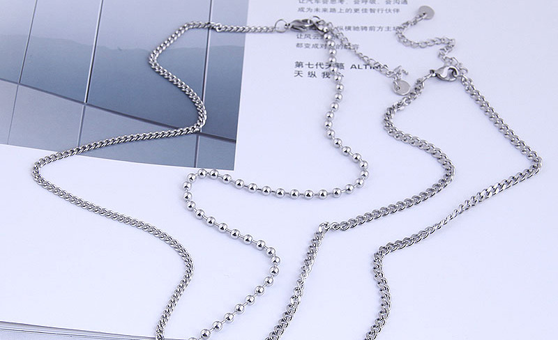 Fashion Letter Letter Shield Double Long Necklace,Multi Strand Necklaces