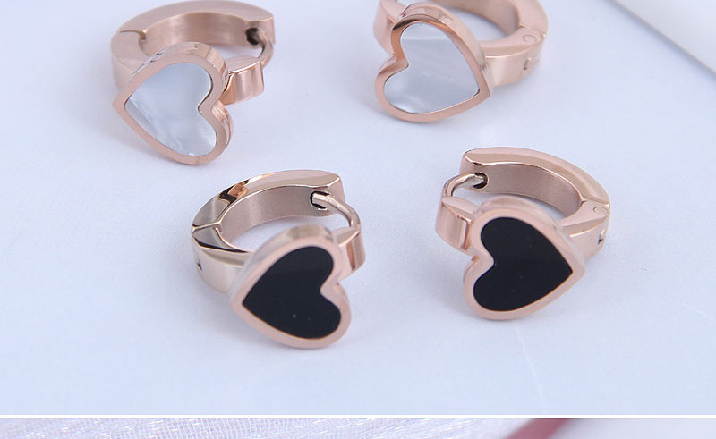 Fashion Black Love Titanium Steel Geometric Stud Earrings,Stud Earrings