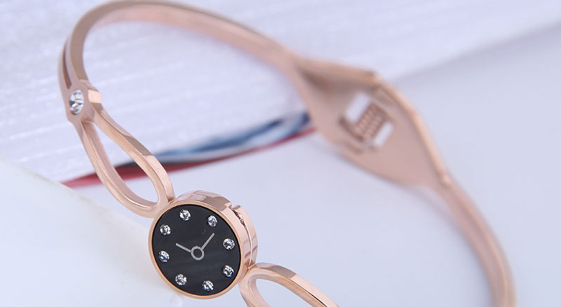 Fashion Rose Gold Titanium Steel Watch Cutout Bracelet,Fashion Bangles