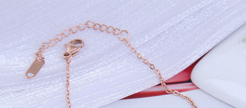 Fashion Rose Gold Flower Pendant Titanium Steel Bracelet,Fashion Bracelets