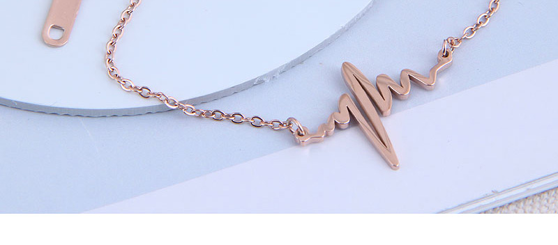 Fashion Rose Gold Ecg Heart Hollowed Titanium Steel Bracelet,Fashion Bracelets