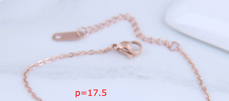 Fashion Rose Gold Letter Pendant Inlaid Zircon Titanium Steel Bracelet,Fashion Bracelets