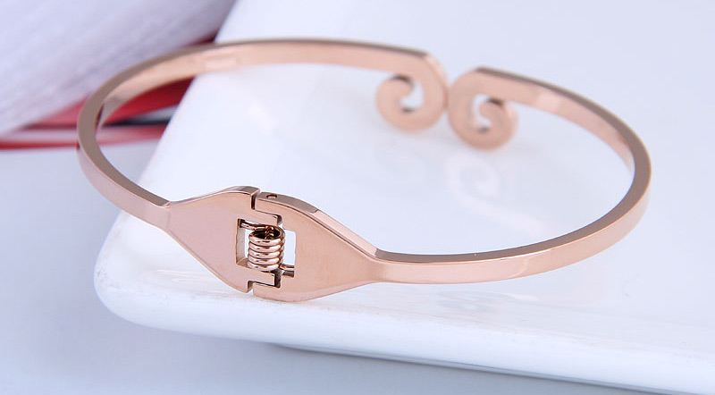 Fashion Rose Gold Curse Titanium Steel Open Bracelet,Fashion Bangles