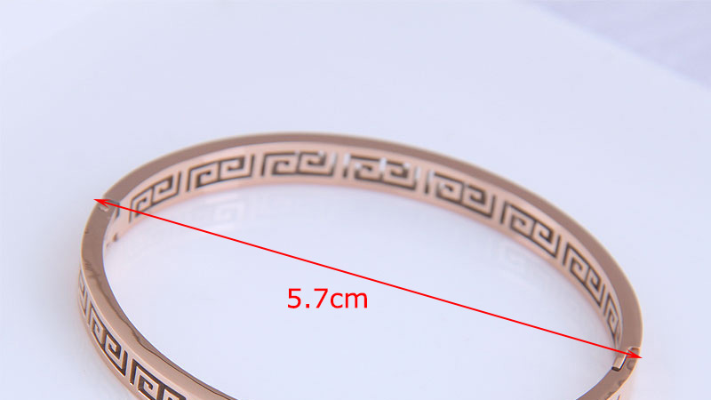 Fashion Rose Gold Titanium Steel Openwork Geometric Open Bracelet,Fashion Bangles