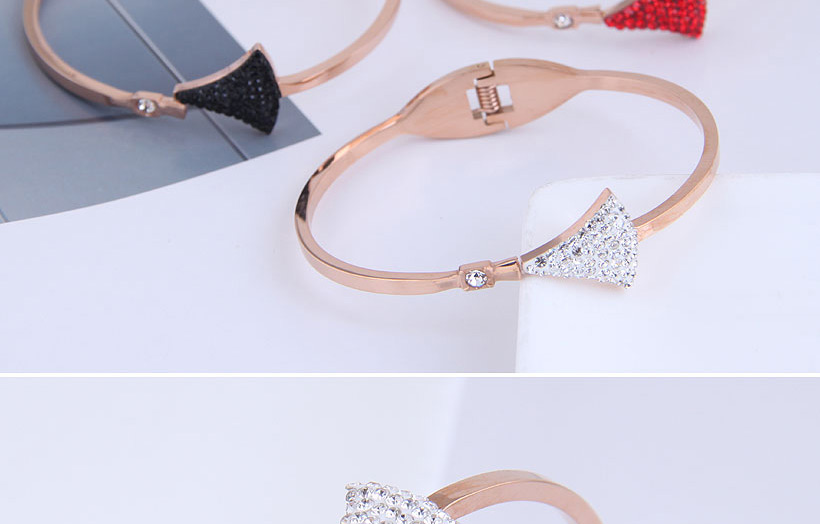 Fashion Black Diamond Titanium Steel Shell Diamond Open Bracelet,Fashion Bangles