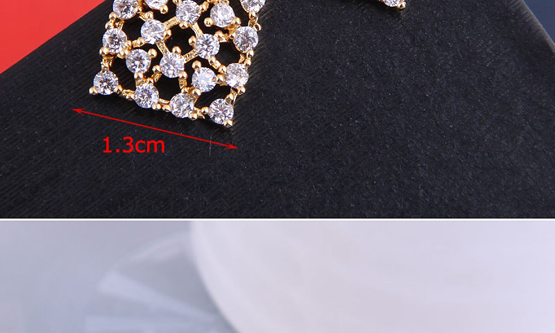 Fashion Gold Color Square Diamond Alloy Hollow Earrings,Stud Earrings