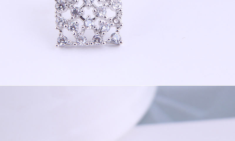 Fashion Gold Color Square Diamond Alloy Hollow Earrings,Stud Earrings