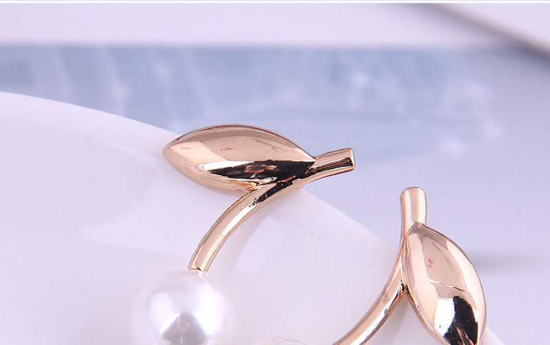 Fashion Silver Color Branch And Leaf Pearl Alloy Stud Earrings,Stud Earrings
