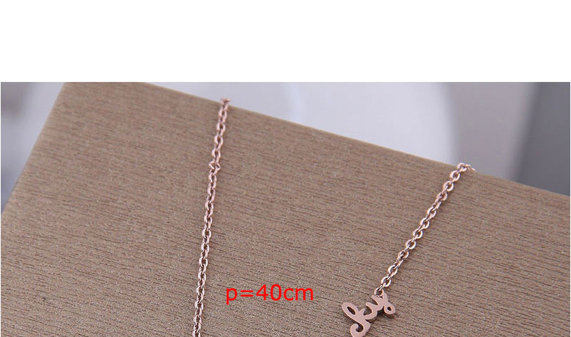 Fashion Rose Gold Color Titanium Steel Star Letter Pendant Necklace,Pendants