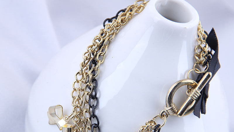 Fashion Gold Color Metal Rich Dog Bow Multi-layer Bracelet,Fashion Bracelets