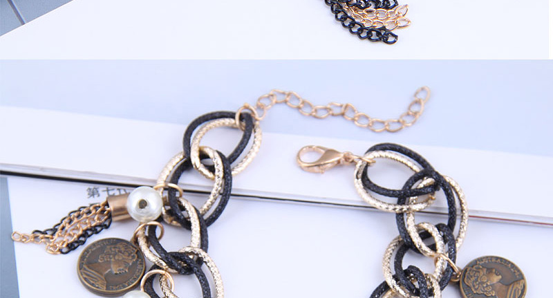 Fashion Color Mixing Metal Beauty Head Tassel Multilayer Bracelet,Fashion Bracelets