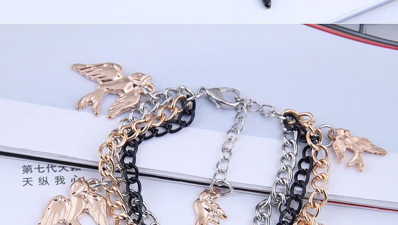 Fashion Color Mixing Metal Swallow Alloy Multilayer Bracelet,Fashion Bracelets