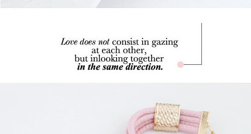 Fashion Pink Metallic Leather Stone Pattern Alloy Geometric Bracelet,Fashion Bracelets