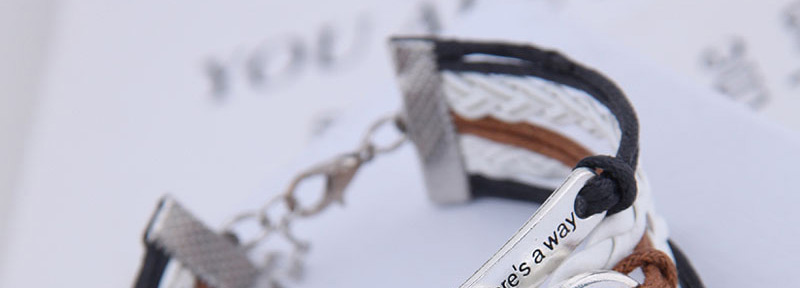 Fashion Silver Color Handcuffs Lion Shield Alloy Handmade Multilayer Braided Bracelet,Fashion Bracelets