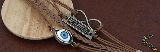 Fashion Brown Eye Letter Alloy Handmade Multi-layer Braided Bracelet,Fashion Bracelets