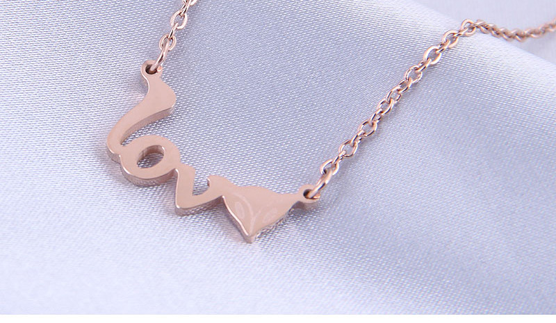 Fashion Gold Color Fox Titanium Letter Necklace,Pendants