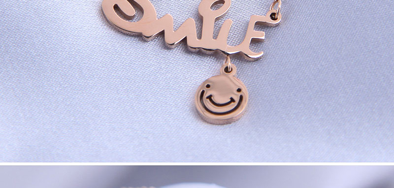 Fashion Letter Titanium Steel Letter Smiley Face Necklace,Pendants