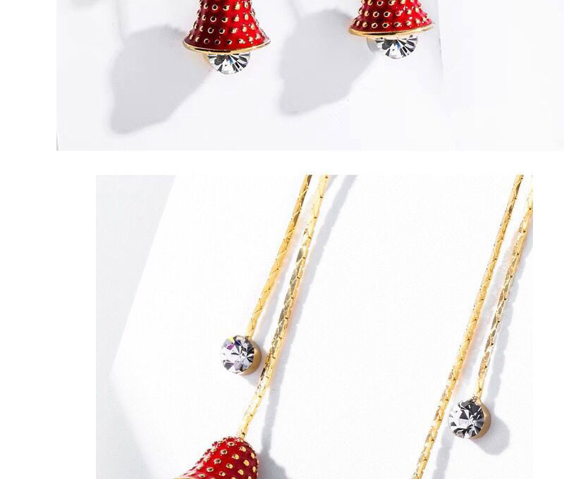 Fashion Red Bow Bell Stud Earrings,Drop Earrings