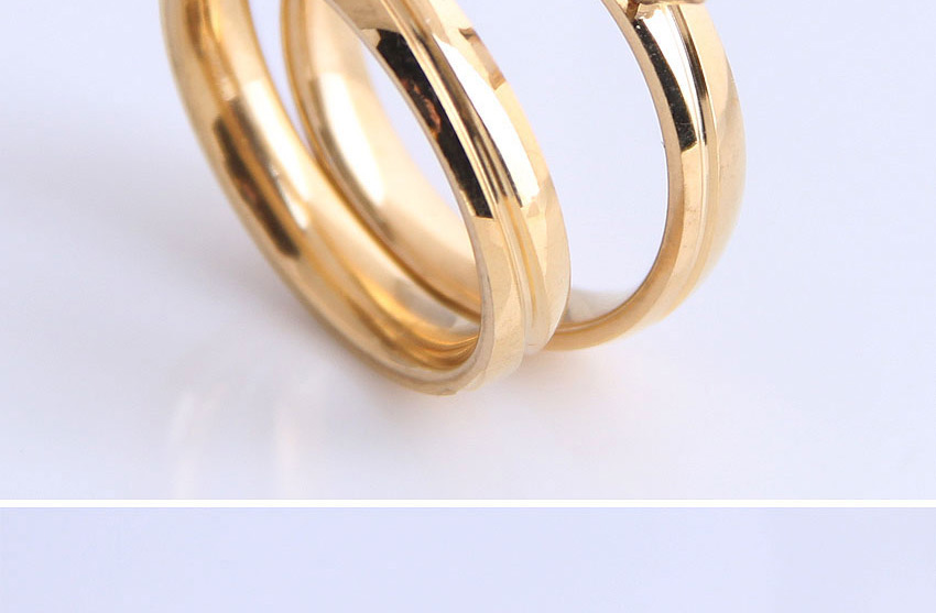Fashion Gold Color Love Stainless Steel Inlaid Zirconium Love Letter Ring,Rings
