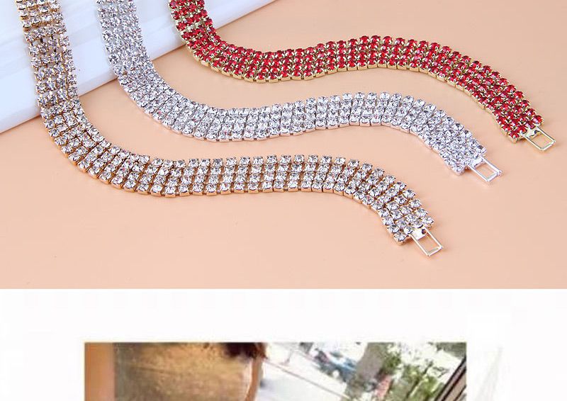 Fashion Red Metal Flash Diamond Bracelet,Fashion Bracelets