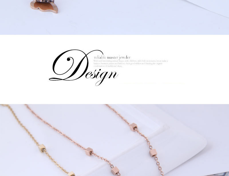 Fashion Rose Gold Titanium Steel Heart Necklace,Necklaces