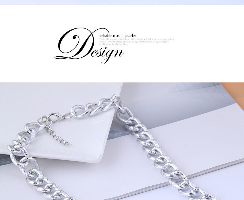 Fashion Silver Metal Chain Fine Frosted Necklace,Chains