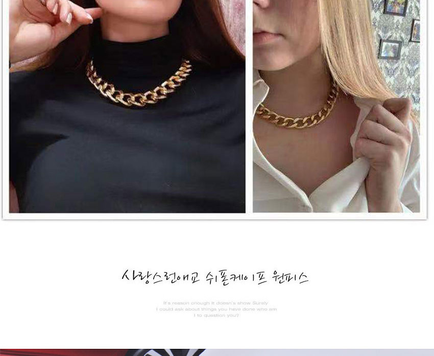 Fashion Color Mixing Metal Chain Fine Frosted Necklace,Chains