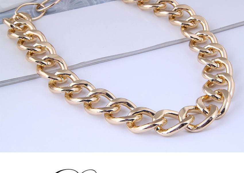 Fashion Silver Metal Chain Thick And Smooth Short Necklace,Chains