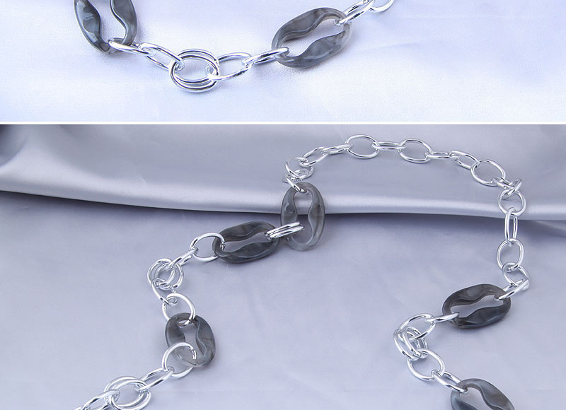 Fashion Gray Metal Chain Necklace,Chains