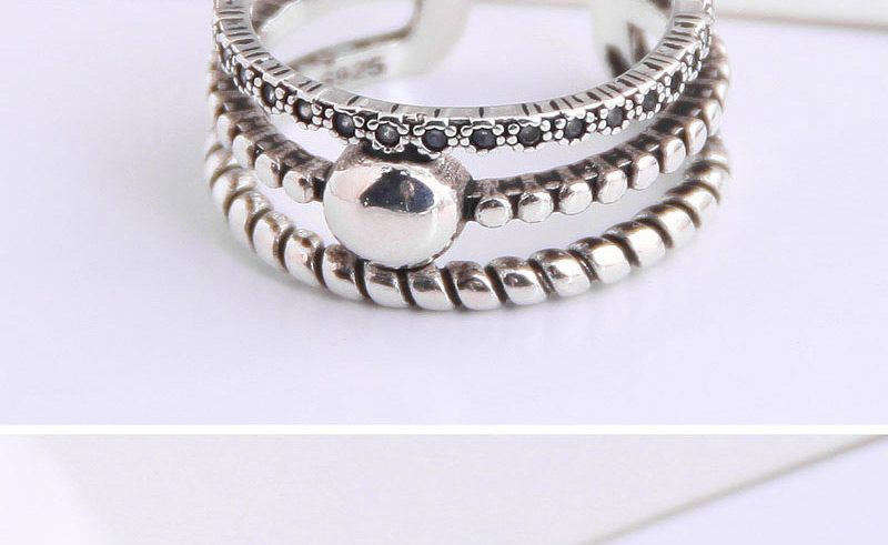 Fashion Silver Disc Grid Baby Elephant Ring,Rings