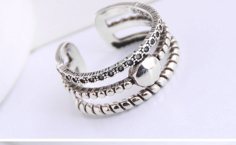 Fashion Silver Disc Grid Baby Elephant Ring,Rings