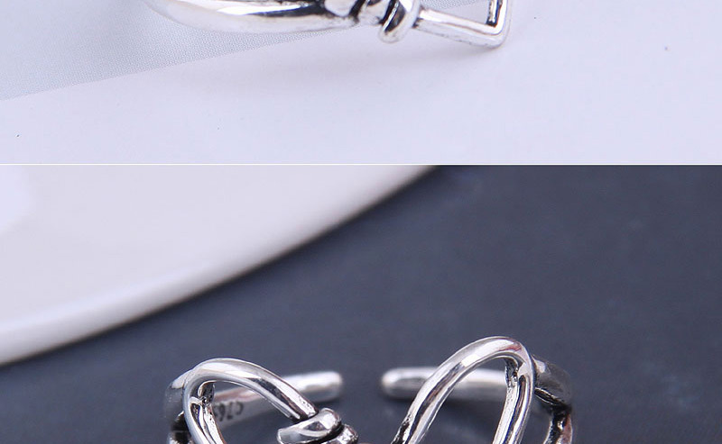 Fashion Silver Hollow Love Heart Opening Ring,Rings