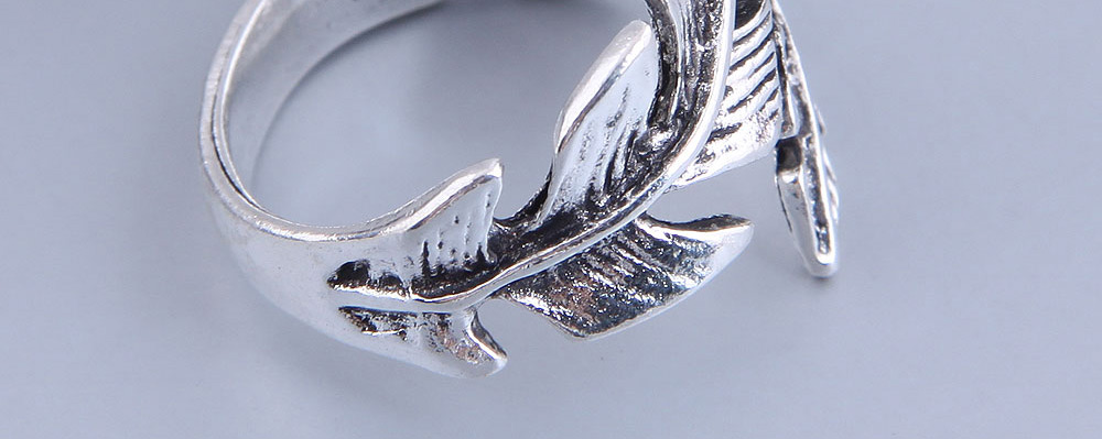 Fashion Silver Color Leaf Open Ring,Fashion Rings