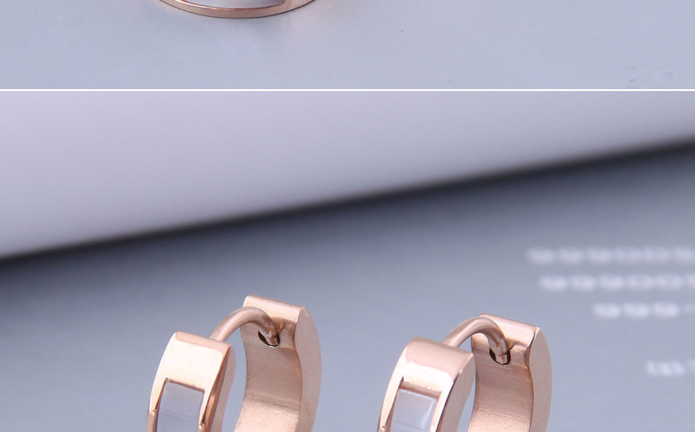 Fashion Gold Color Color-2 Titanium Steel Wide Ear Ring,Earrings