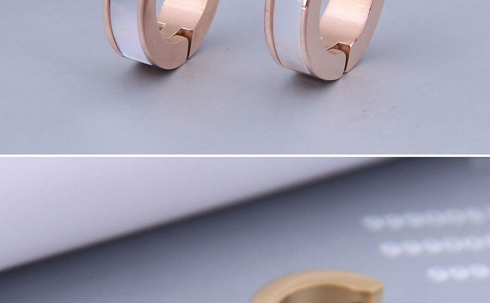 Fashion Gold Color Titanium Steel Wide Ear Ring,Earrings