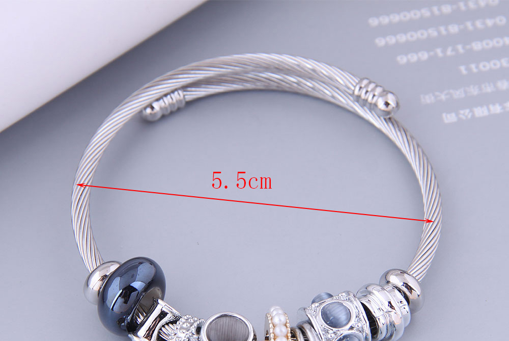 Fashion Blue Metal Butterfly Letter Water Drop Multi-element Pendant Bracelet,Bracelets