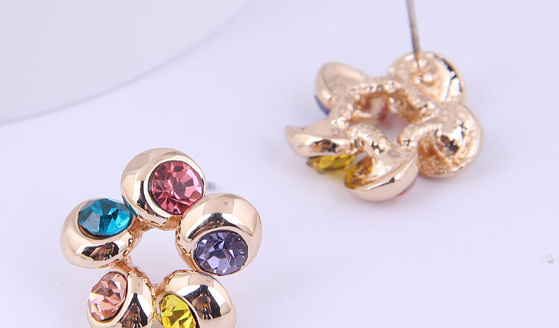 Fashion Color Color Flashing Diamond Earrings,Stud Earrings
