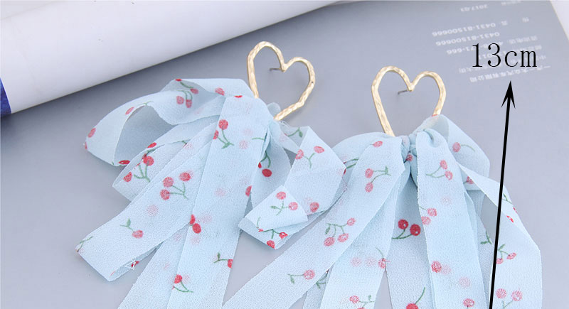 Fashion Pink Metal Peach Heart Bow Ribbon Earrings,Drop Earrings