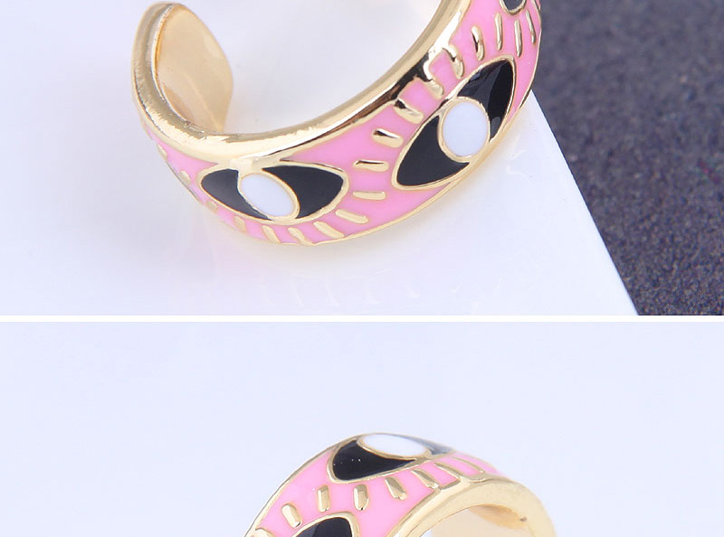 Fashion White Real Gold Plated Contrast Eye Opening Ring,Fashion Rings