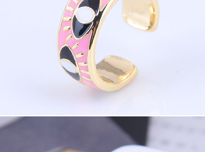 Fashion White Real Gold Plated Contrast Eye Opening Ring,Fashion Rings