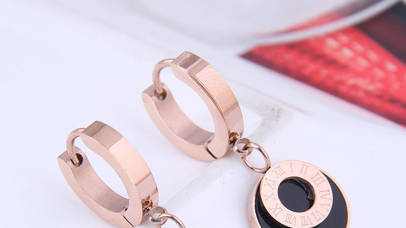 Fashion Gold Titanium Steel Round Ear Ring,Earrings