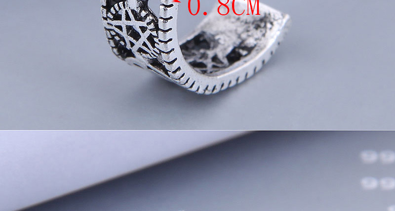 Fashion Silver Alloy Five-pointed Star Smiley Open Ring,Fashion Rings