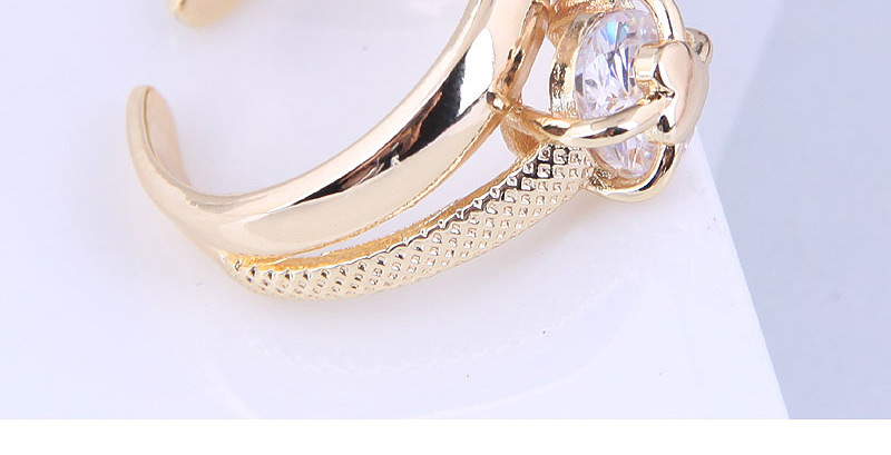 Fashion Golden Real Gold Plated Zirconium Open Ring,Rings