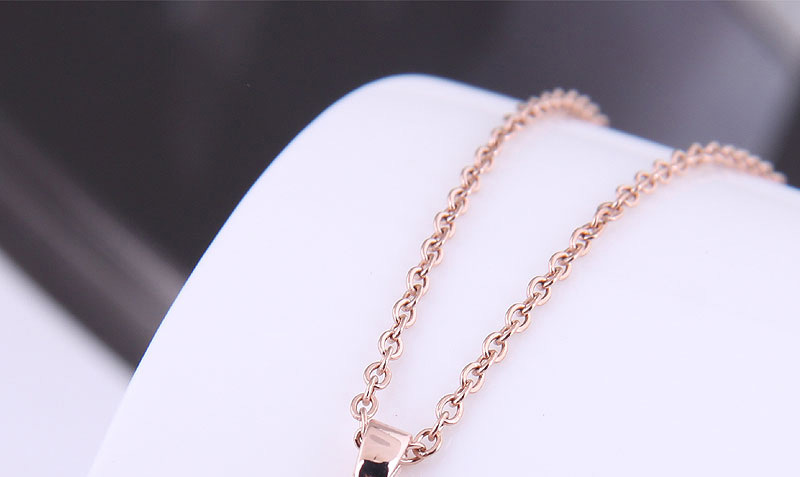 Fashion Rose Gold Copper Inlaid Zirconium Drop Necklace,Necklaces