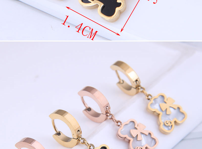 Fashion Golden-2 Titanium Steel Bear Earrings,Earrings